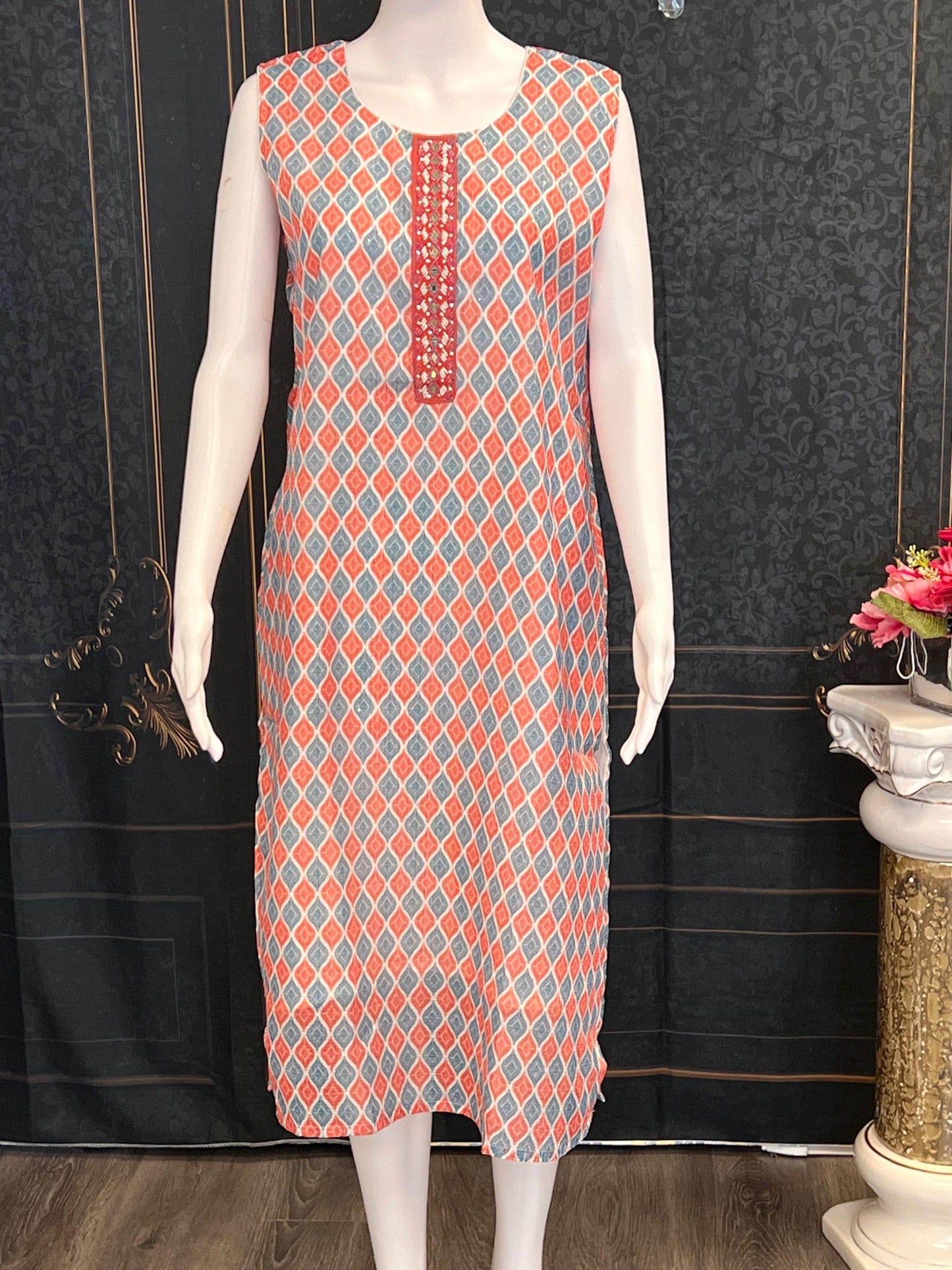 Chiffon kurti with sequin work