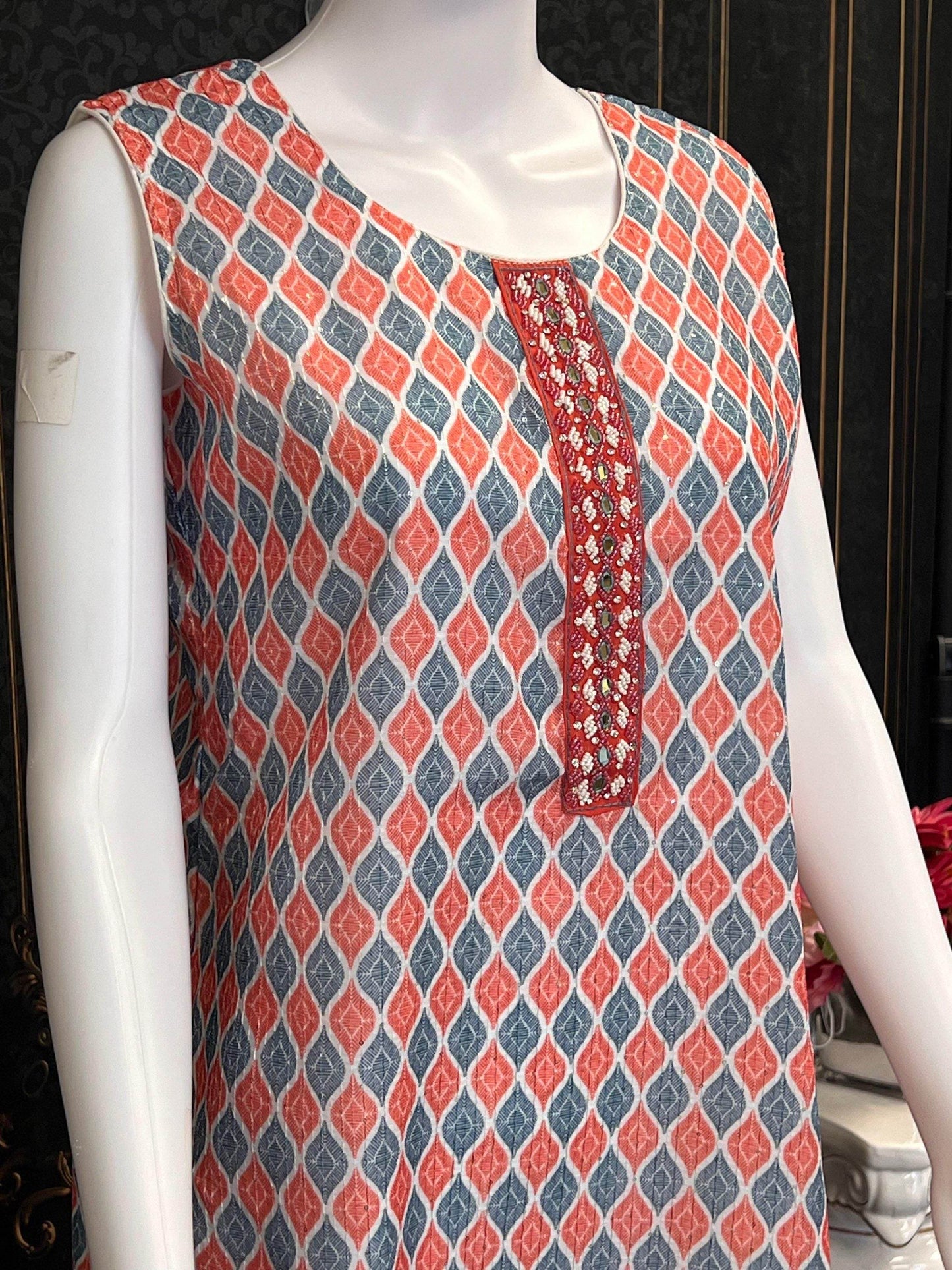 Chiffon kurti with sequin work