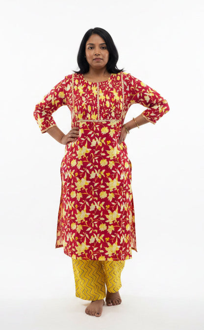 Pure cotton kurti pant set