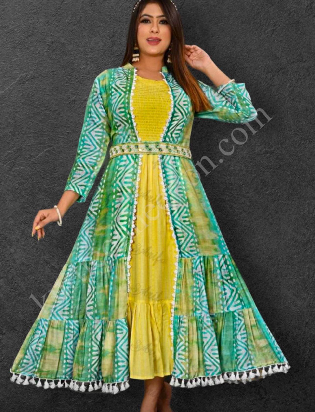 Rayon Kurti with jacket