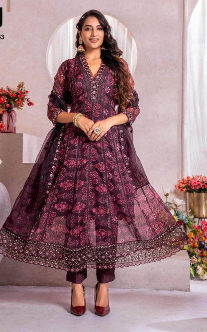 Soft organza salwar suit / plus size Kurtis