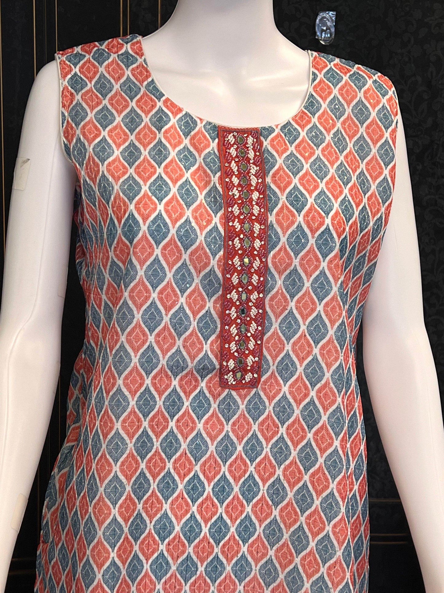 Chiffon kurti with sequin work