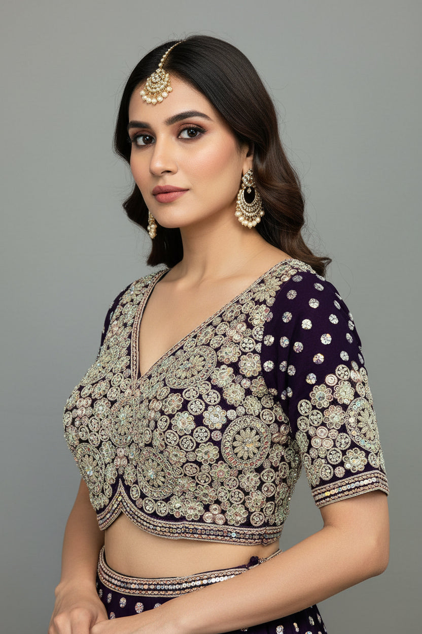 Heavy work blouse | purple blouse
