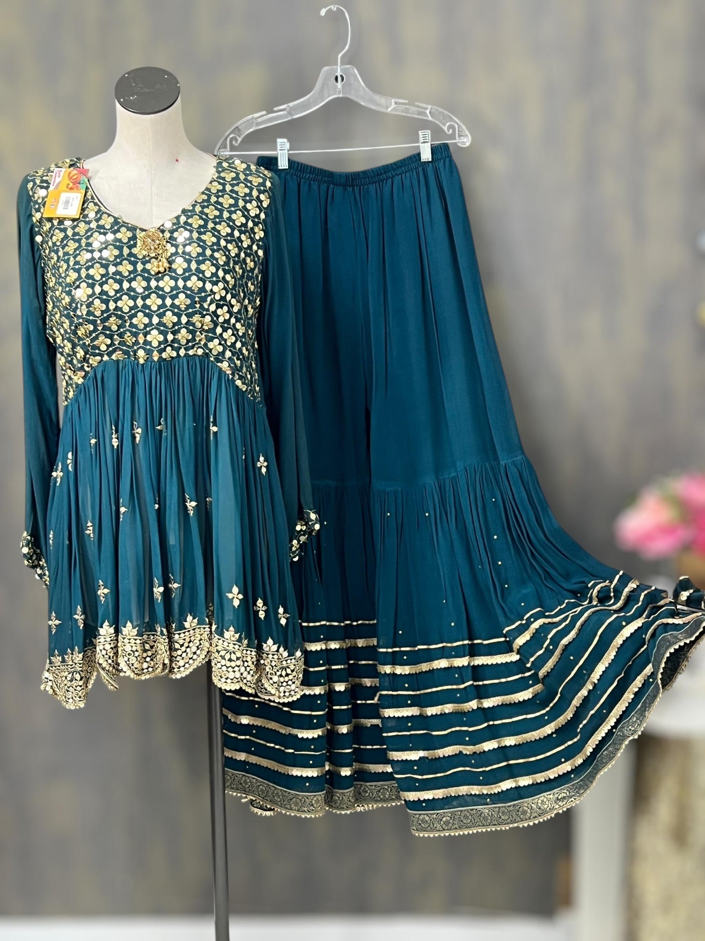 pure georgette sharara set