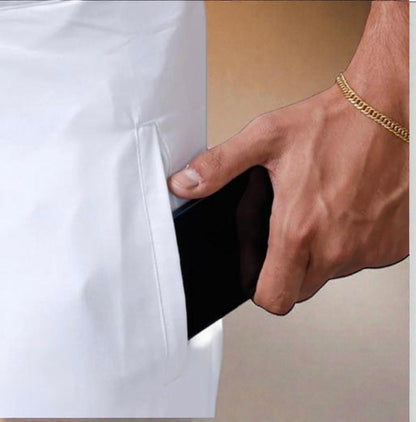 Premium South Indian Mens White Cotton Dhoti | readymade dhoti | dhoti with pocket