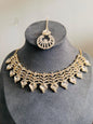 Kundan Necklace Set Gold Plated | Indian Bridal Polki Jewelry | Wedding Necklace Earrings & Maang Tikka | Ethnic Festive Jewelry