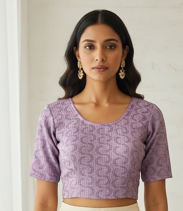 Embroidered Crop Top Blouse
