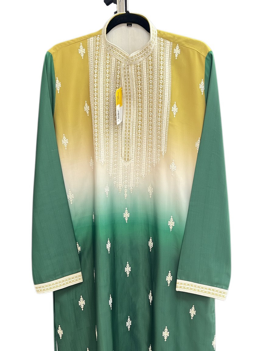 Men's Embroidered Ombre Kurta