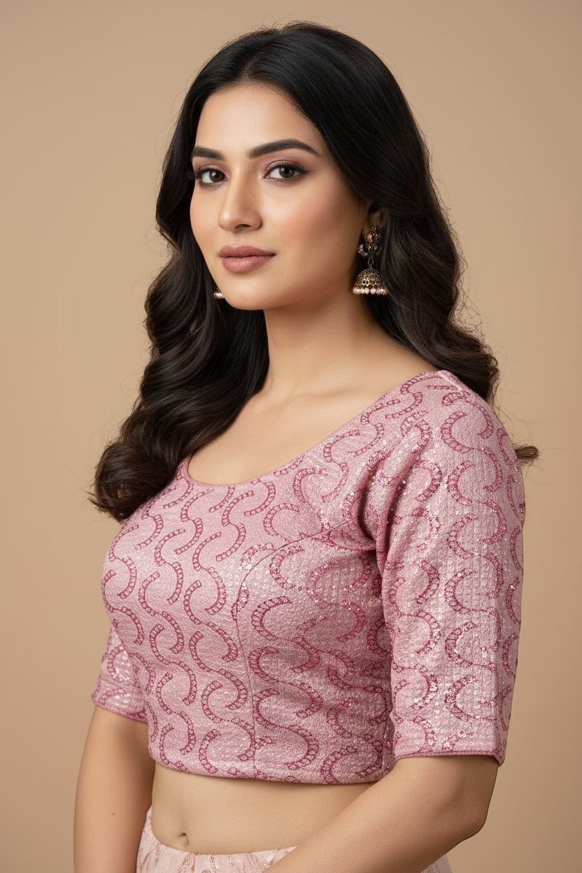 Embroidered Crop Top Blouse