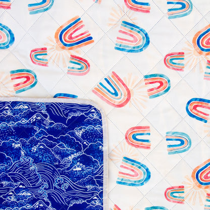 The Shwally Picnic Blanket - Wavy Rainbows