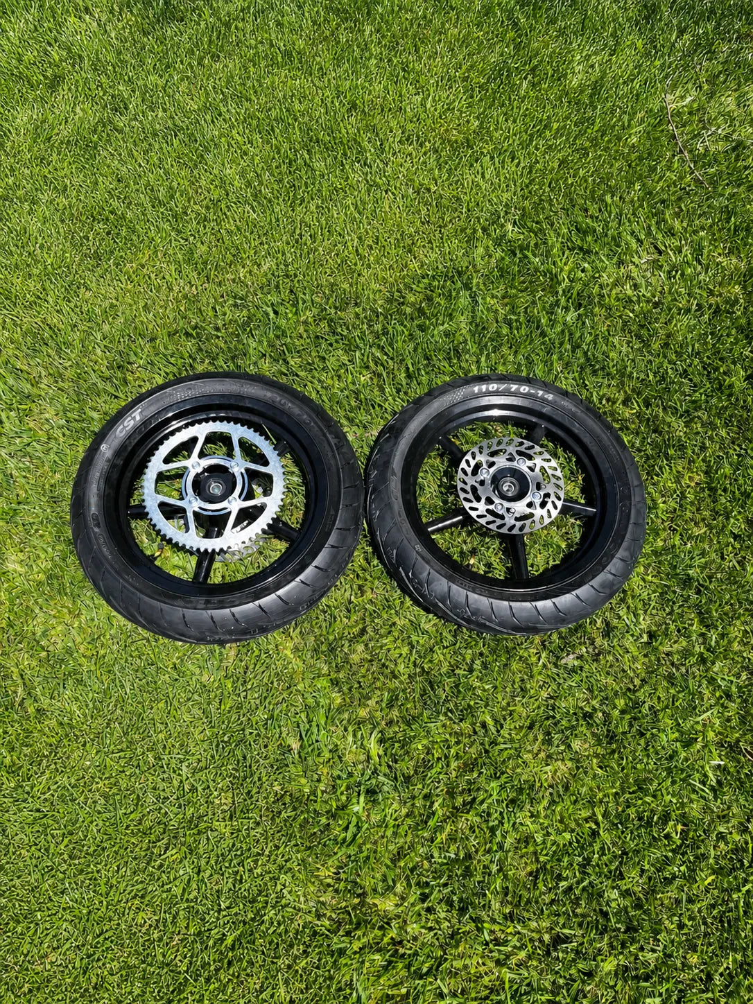 14 Inch Thick SuperMoto Wheelset for Tuttio Soleil 01 + Yozma IN10