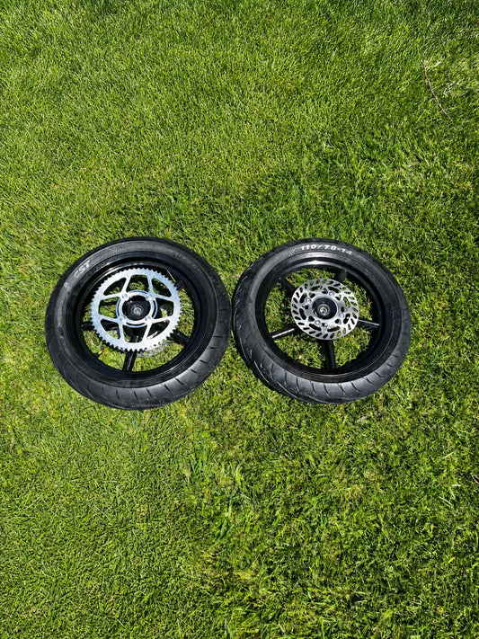 14 Inch Thick SuperMoto Wheelset for Tuttio Soleil 01 + Yozma IN10