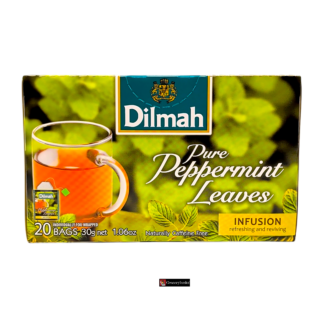 Dilmah Pure Peppermint Leaves Infusion  – 20 Individually Foil Wrapped Tea Bags (30g / 1.06 oz))