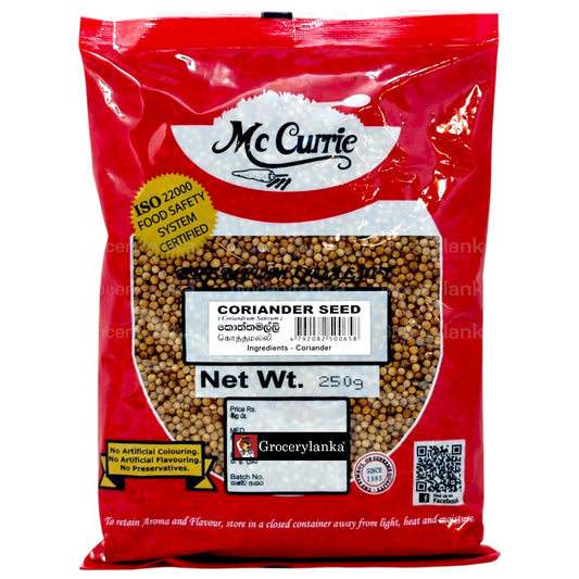 McCurrie Coriander Seed 250g – Fresh, Aromatic Sri Lankan Spice