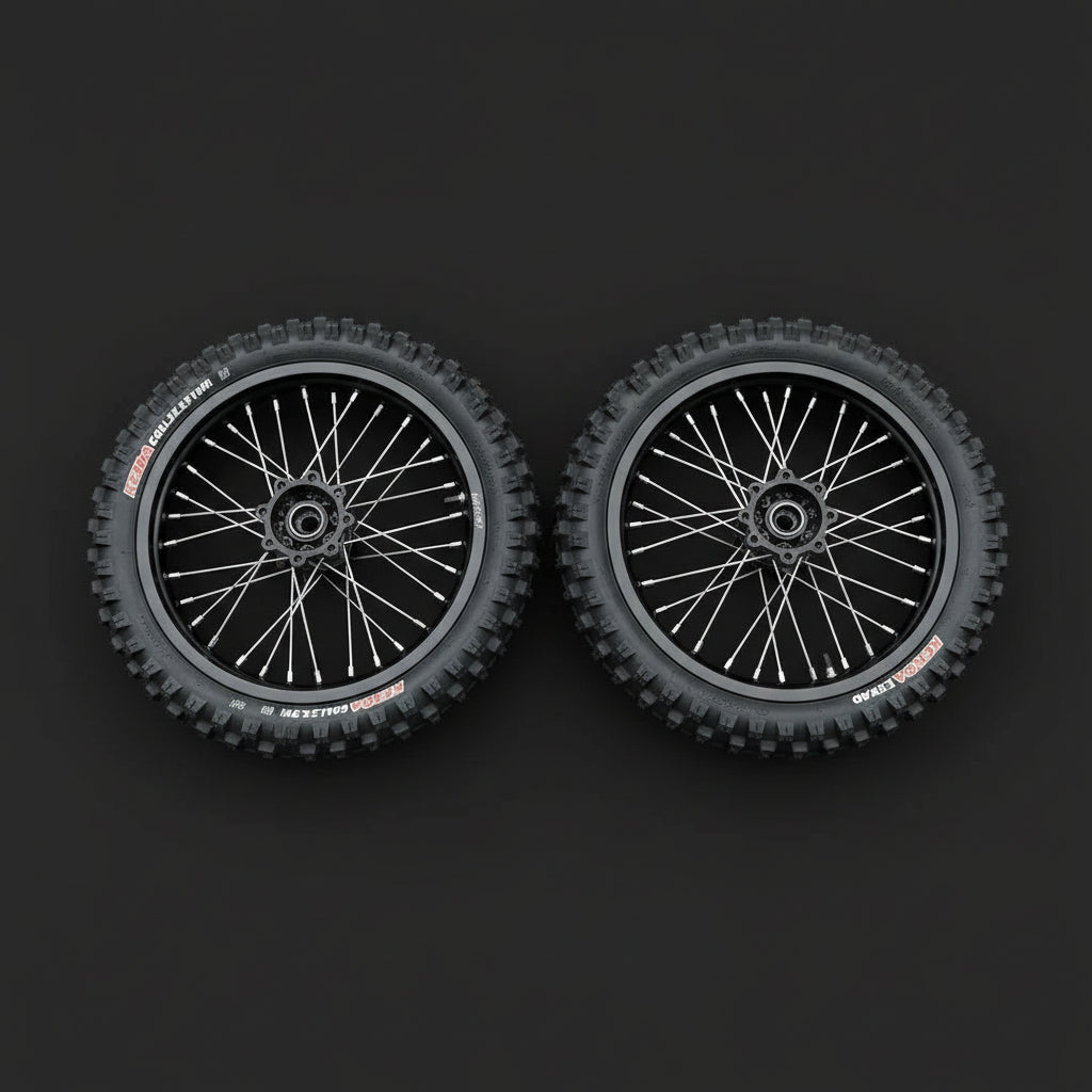 Tuttio Soleil 01 & Yozma IN10 Complete 17/14" PitBike Wheelset.