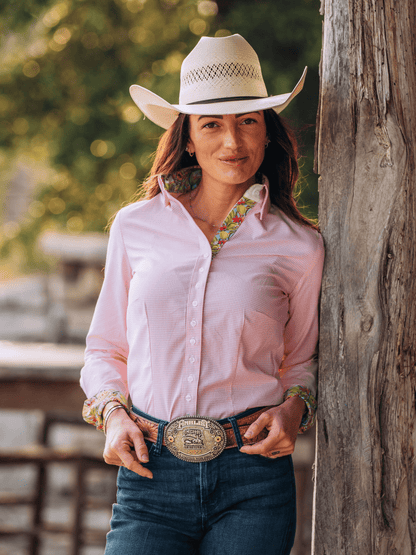 Core Collection Pink Gingham Women's Western Shirt